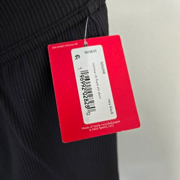 SPANX ACTIVEWEAR contour rib front slit skort black Size Xlarge NWT - Picture 6 of 7